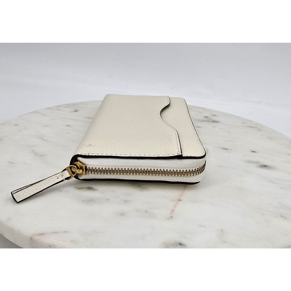 Tory Burch Britten Zip Continental Wallet – Cream Pebbled Leather - Picture 7 of 8